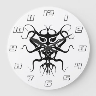 Alien Species Tribal Tattoo Design - zwart Grote Klok