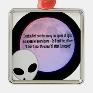 Alien Speed Joke.png Metalen Ornament