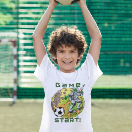 Alien Sports Athlete | Soccer Football Player Boy T-shirt