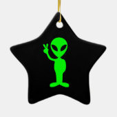Alien Star-Ornament Keramisch Ornament (Achterkant)