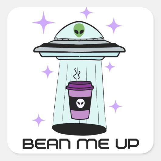 Alien Sticker Coffee Art (Devant)