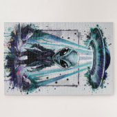 Alien straalt uit van UFO-puzzel Legpuzzel (Horizontaal)