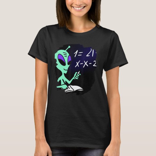 Alien Studying Solving Math Science Physics Equati T-shirt (Voorkant)