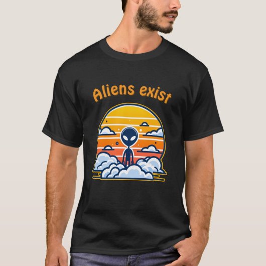 Alien Sunset esthetisch | Sci-Fi Alien Sunset T-shirt (Voorkant)