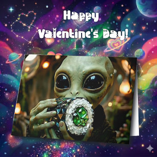 Alien & Sushi Woordenpracticum Gelukkige Valenti Kaart