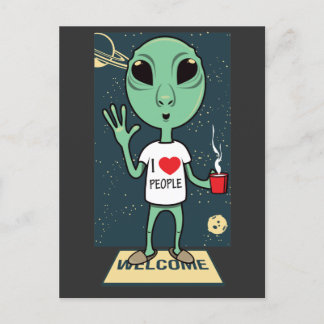 Alien T-Shirt Briefkaart