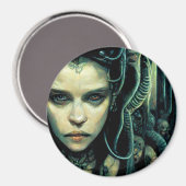 Alien Tech Girl Science Fiction Magneet (Voorkant / Achterkant)