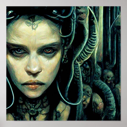 Alien Tech Girl Science Fiction Poster (Voorkant)