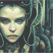 Alien Tech Girl Science Fiction Sticker (Voorkant)