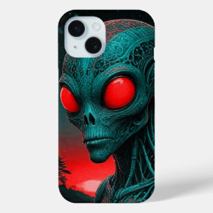 Alien thema iPhone 15 telefoonhoesje