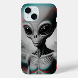 Alien thema iPhone 15 telefoonhoesje