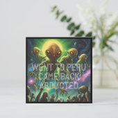 Alien Thème Anniversaire Invitation (Debout devant)