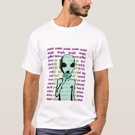 ALIEN THEMED invasie voor SANDWICHES T-shirt (Voorkant)