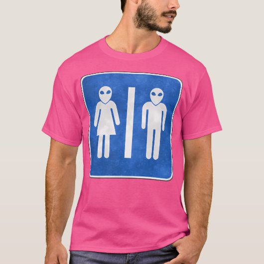 Alien Toilet Sign T-shirt (Voorkant)