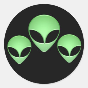 Alien Trio Black Sticker