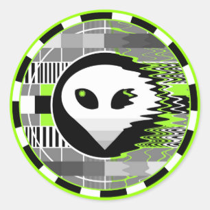 Alien TV Round sticker