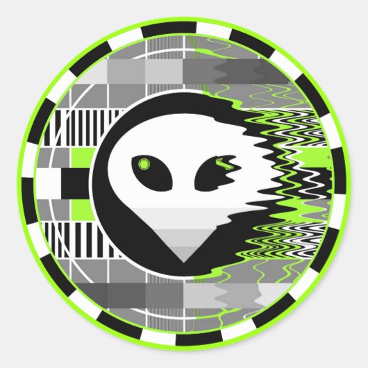 Alien TV Round sticker (Voorkant)