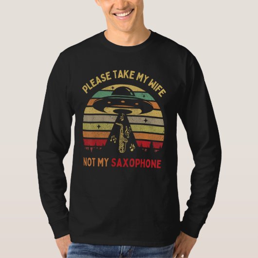 Alien UFO Abduction Jazz Saxophone Player Instrume T-shirt (Voorkant)