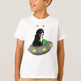 Alien UFO Bernese Mountain Dog T-Shirt