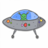 Alien UFO DIE COUPÉ VOITURE DECAL STICKER (Devant)