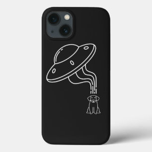 Alien UFO die een hondenpuppy afneemt iPhone 13 Hoesje