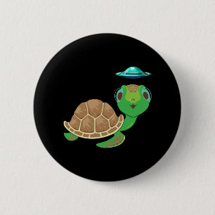 Alien, UFO en Turtle Bizarre Ontvoering Ronde Button 5,7 Cm