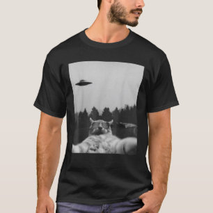 Alien UFO Funny Cat Galaxy Cat T-shirt Cat Graphic