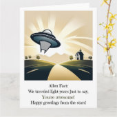 Alien UFO grote Kaart (Gele Bloem)