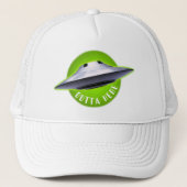 Alien UFO: "Hier buiten" grappig Trucker Pet (Voorkant)