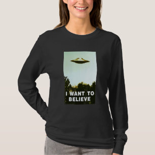 Alien Ufo Hunter Shirt, ik wil u graag geloven T-shirt