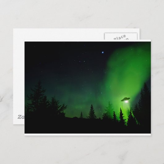 Alien UFO in Alaskan Sky Briefkaart (Voorkant / Achterkant)