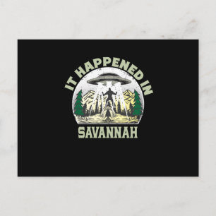 Alien UFO in savannah City Briefkaart