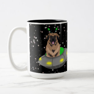 Alien UFO Leonberger Tweekleurige Koffiemok