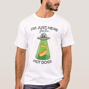 Alien UFO-ontvoering, grappige hotdog voor Aliens T-shirt
