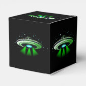 Alien UFO ontvoering ruimteschip verjaardagsfeestj Bedankdoosjes (Achterkant)