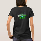 Alien UFO ontvoering ruimteschip verjaardagsfeestj T-shirt (Achterkant)