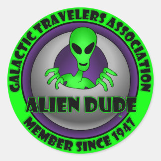Alien & UFO Sleutelhangers & Flair Ronde Sticker