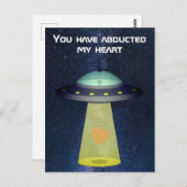 Alien UFO-Valentijn: Je hebt mijn hart ontvoerd Briefkaart (Voorkant / Achterkant)