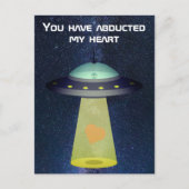 Alien UFO-Valentijn: Je hebt mijn hart ontvoerd Briefkaart (Voorkant)