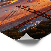 Alien UFOs SciFi Fantasy San Francisco Golden Gate Poster (Hoek)