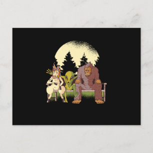Alien Unicorn Bigfoot UFO Believer Aliens Gift Briefkaart