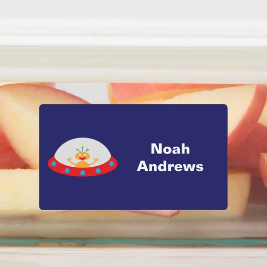 Alien Vaisseau étanche Nom Étiquettes pour l'école (Apposé)