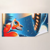 Alien vaisseau spatial et un renard (Serviette de bain)