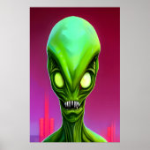 Alien vert | AI Art Poster (Devant)