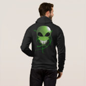 Alien vert Sweat - shirt à capuche Bella+Canvas Fu (Dos entier)