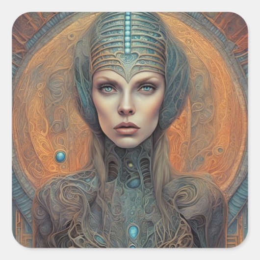 Alien Vierkante Sticker (Voorkant)