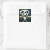 Alien Vierkante Sticker (Tas)