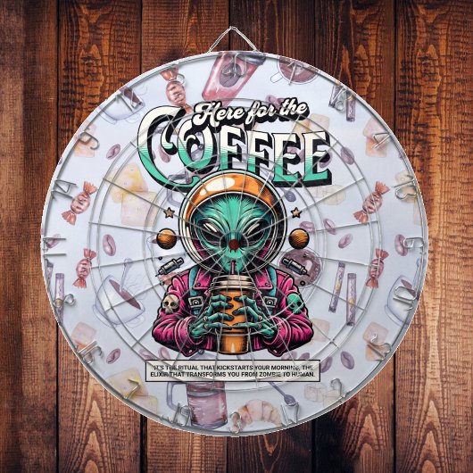 Alien voor de koffie dartbord