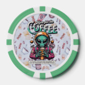 Alien voor de koffie poker chips (Voorkant)