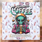Alien voor de koffie raamsticker (Vel 2)